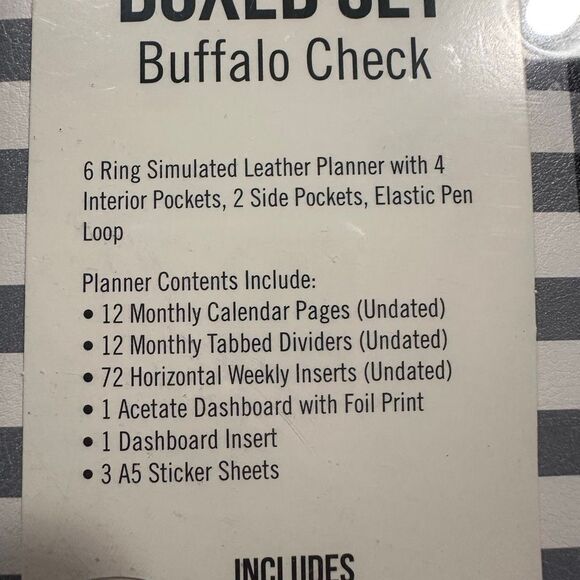 carpe diem buffalo plaid A5 boxed planner set undated hello today NEW - Picture 2 of 7